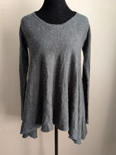 Max Studio Womens Tunic Top Size Small Gray Long Sleeve Cottage Core