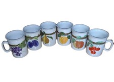 Kaffee Tassen-Set 6× Obstmotiv Tschechoslowakei ČSSR Keramik 230 ml Kaffeebecher