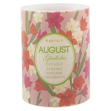 August Birth Month Battery Operated Flameless Pillar Candle 4" x 3"