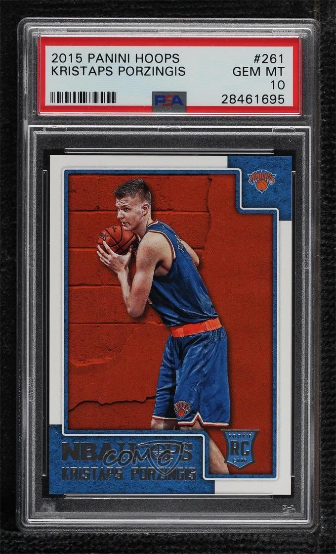 2015-16 Panini NBA Hoops Rookies Kristaps Porzingis #261 PSA 10 GEM MT Rookie RC