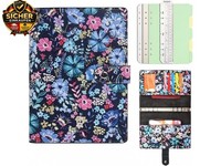 Spiral Leder Tagebuch NachfüLlbarer 6 LöCher Binder Notizbuch Loseblatt Muster E