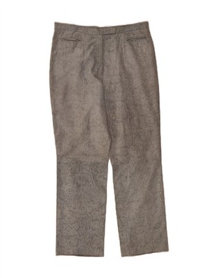 CONBIPEL Womens Straight Trousers IT 48 XL W36 L29 Grey Animal Print DB12
