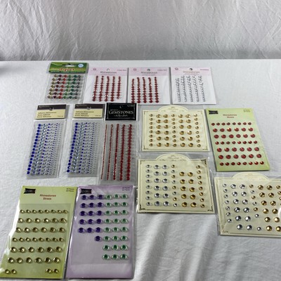 Lot of 13 Stickers Dots & Gemstones Multi Color Crafts  Cardmaking Scrapbook