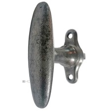 Poignée De Fenêtre Ancienne Oval 1920 En Fer Acier 94/55/43