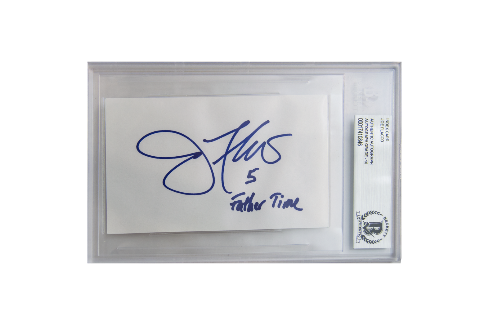 Joe Flacco Autographed Signed Baltimore Ravens Encapsulated Slab (Father Time) (Beckett - BAS) 