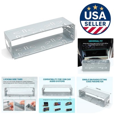 Universal Single Din Stereo Radio Installation Kit - Durable Alloy Steel Frame