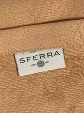 SFERRA  Egyptian Cotton Queen Size Matelassé Quilt Cover Peach Ribbons & Bows