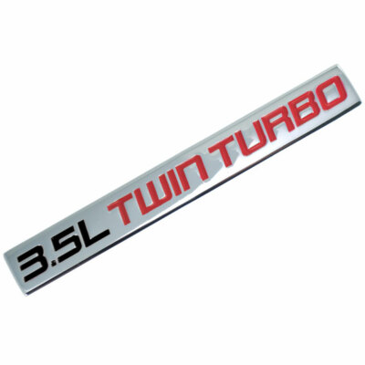 SICKSPED Black Metal '3.5L TWIN TURBO' Engine Badge Emblem – Universal Trunk/Hood/Door