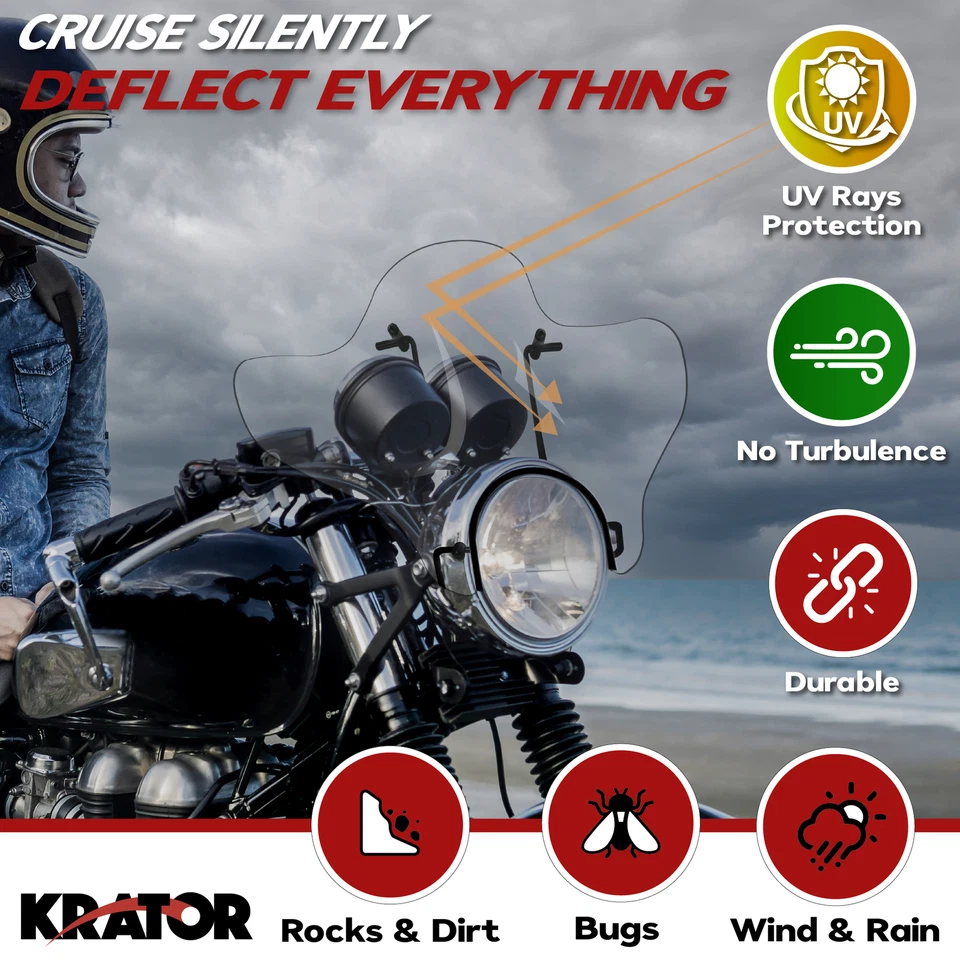 Carenagem de para-brisa colorida clara 14" para Yamaha Stryker 1300 (2011-2017) - Imagem 3 de 4