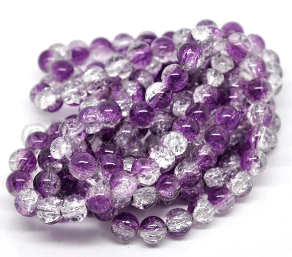 Purple Plum Wholesale 10mm Round Crackle Glass Beads G2241 - 20, 50 Or 100PCs - Image 3 of 3