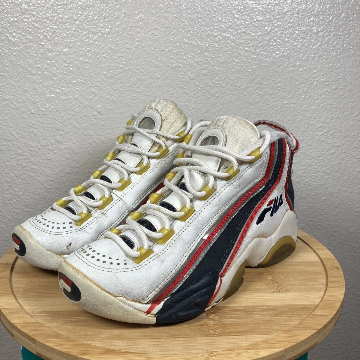 Vintage Stack Navy Athletic White 8.5 90s Fila Shoe | Sneaker Men\'s Mid 2 eBay Red