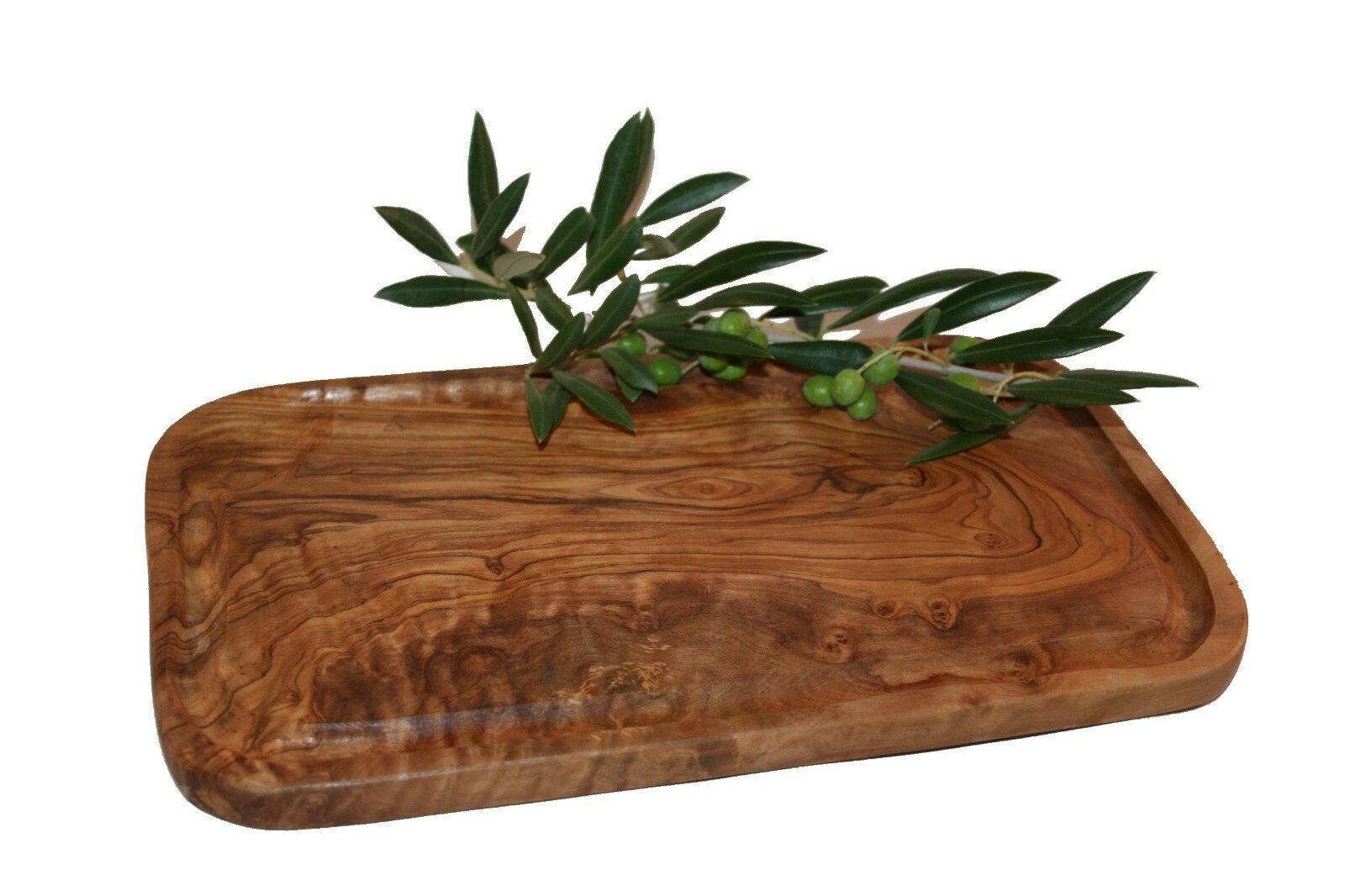 Planche à viande en bois d'olivier massif rustique 40cm d'exception