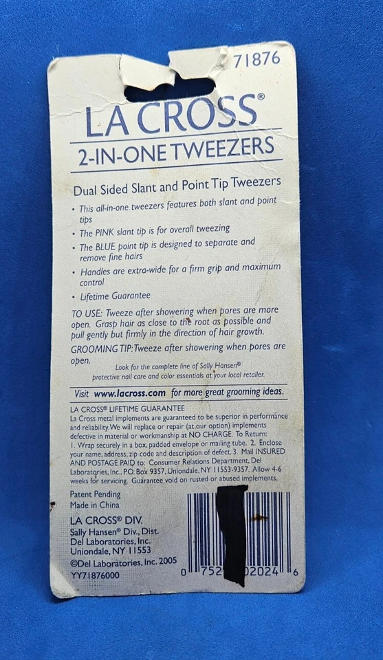 La Cross by Sally Hansen Eye 2-IN-1 Tweezers Slant/Point 71876 (Damage Packagng) - Image 3 of 4