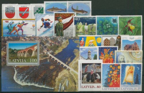 Lettland 2002 Jahrgang komplett (562/82, Block 16) postfrisch (G60053) - Bild 1 von 1
