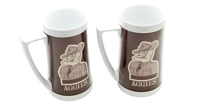 Texas A&M Aggies Lot 2 Vintage Thermo-Serv USA Plastic Cups Mugs