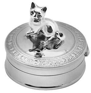 CAT PILLBOX 925 STERLING SILVER HALLMARKED NEW FROM ARI D NORMAN