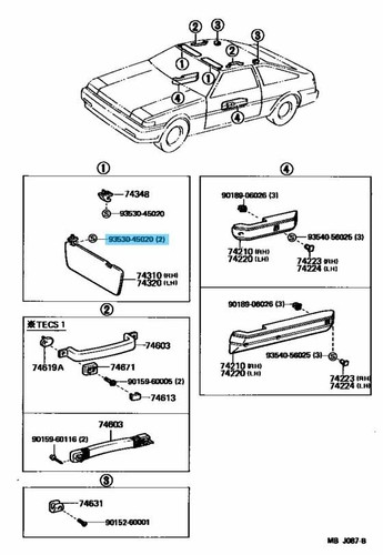 TOYOTA COROLLA LEVIN SPRINTER TRUENO AE86 Genuine Sun Visor Right & Left Set OEM - Picture 21 of 24