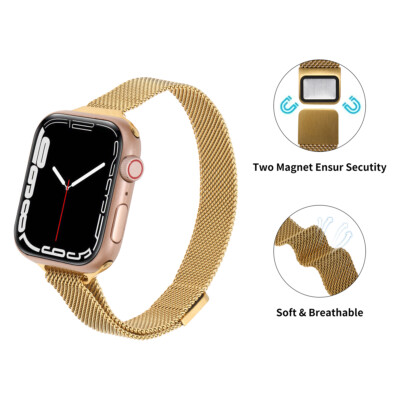 For Apple Watch Series 7/6/5/4/3/2 Slim Magnetic Milanese Loop