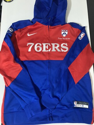 jared mccain Player Worn Used Philadelphia 76ers Hoodie Nike