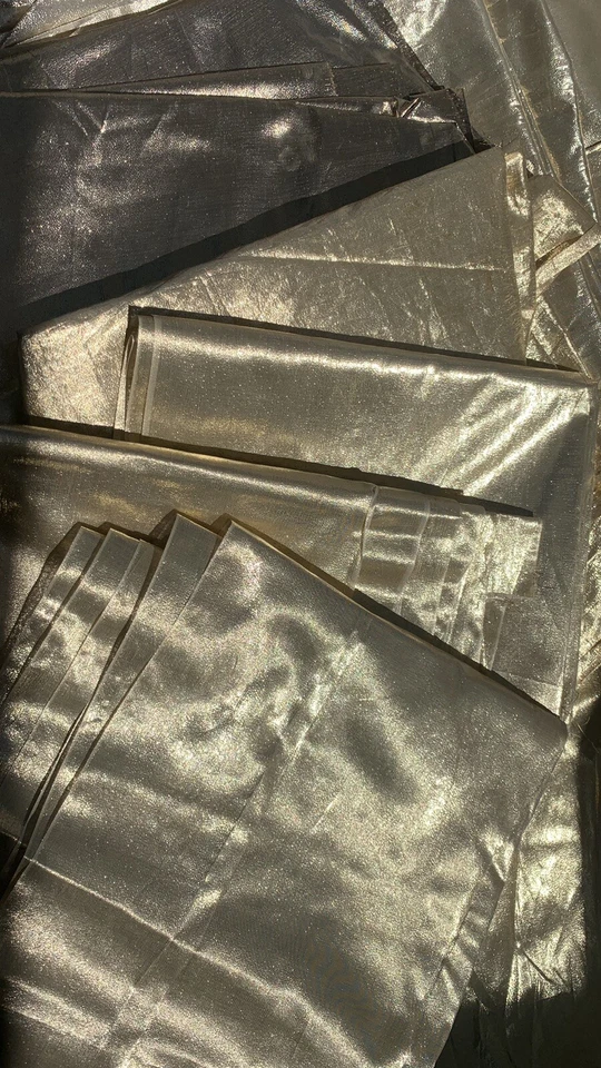 Vintage Gold Lamet Fabric Lot 40+ Yards - Image 3 of 4