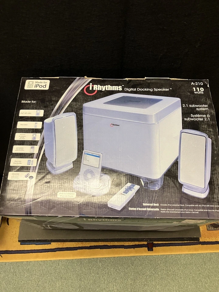 iRhythms 110 Watt 3 Piece Speaker System for iPod Pearl White  A-210 Brand New - Image 4 of 4