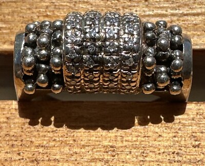 Vintage Michael Dawkins Sterlingsilber Ring, brutalistische oxidierte Oberfläche, Größe 9