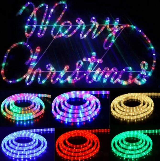 1m 5m 20m 100m LED Rope Tube Light Outdoor Home Garden Christmas Decor W C White