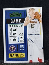 Nikola Jokic 2020-21 Panini Contenders Game Ticket #96 Green Foil Denver Nuggets