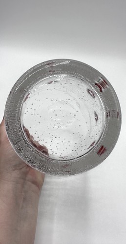 Große Vase Glas Eingeschmolzene Erdbeeren Erdbeerdekor Luftblasen Glaskunst - Bild 11 von 11