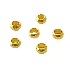 100 Crimp Beads Gold Stainless Steel 3mm Squeeze Crimps 304 Grade Findings