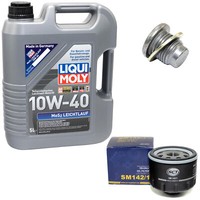 MotoröL Set 10W-40 5 Liter + ÖLfilter SM 142/1 + Schraube FüR Dacia Opel Renault