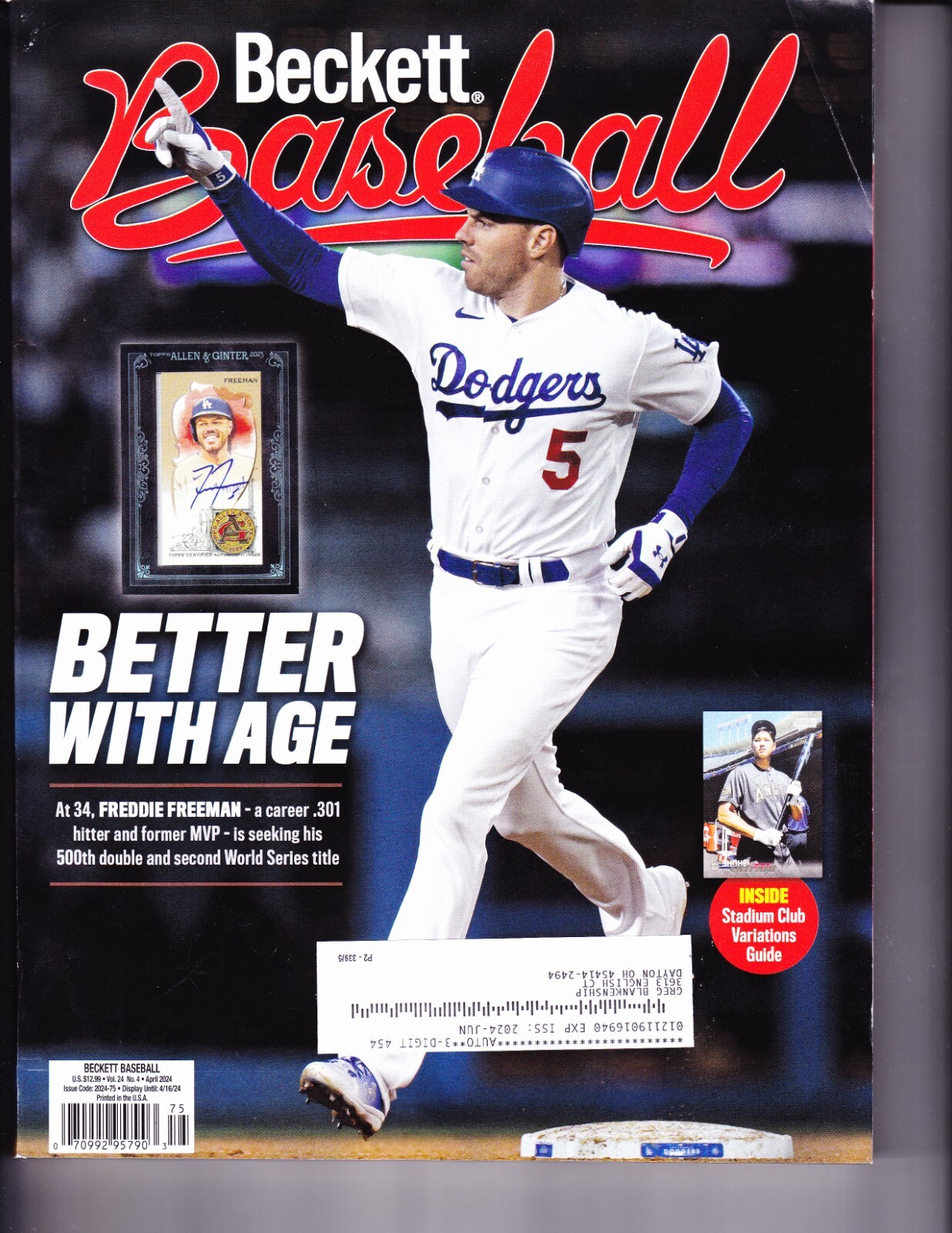 BECKETT BASEBALL CARD PRICE GUIDE APRIL 2024 FREDDIE FREEMAN BETTER WITH AGE eBay