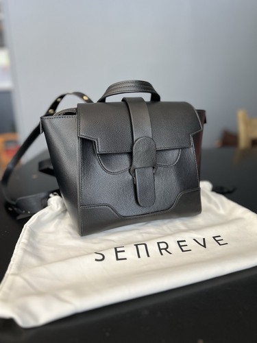 Senreve Mini Maestra Black Noir Convertible Leather Bag NWOT Pebbled Perfect - Picture 2 of 10