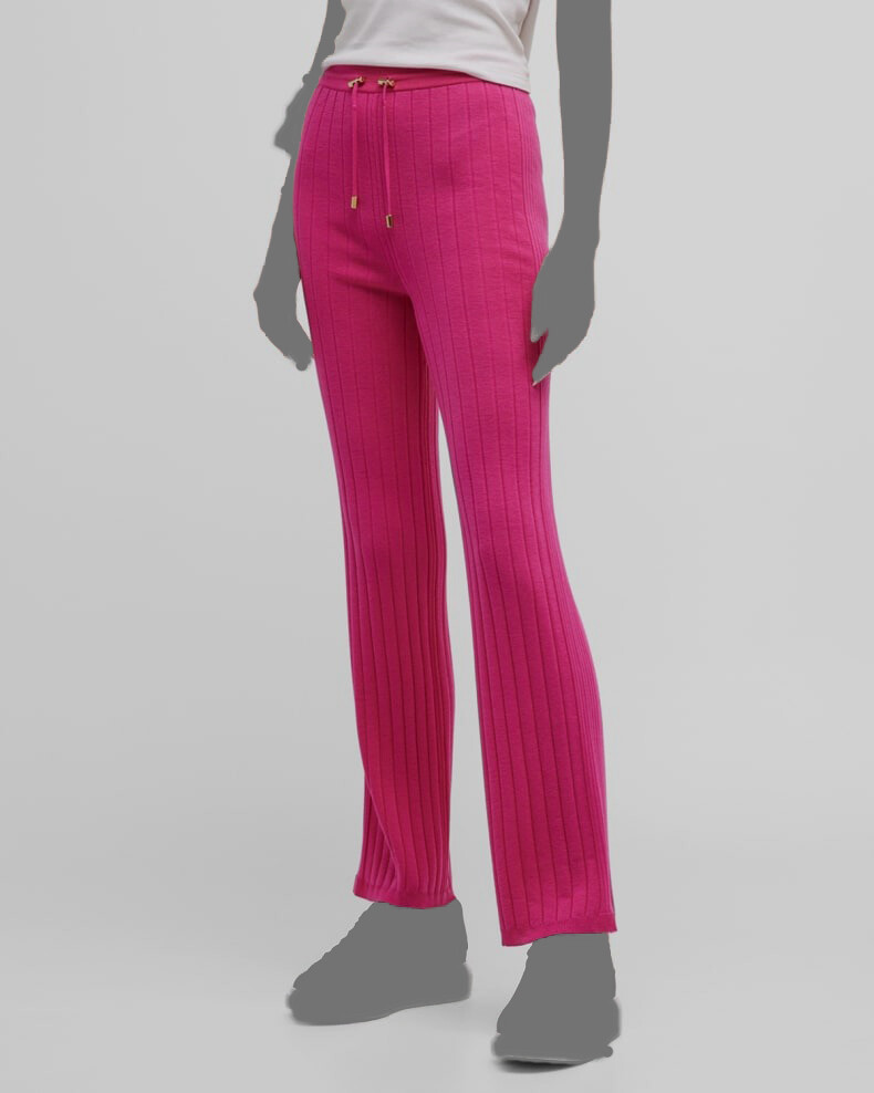 $1650 Balmain Women's Pink Wool Straight-Leg Pull-On Sweatpants Sz EU42/US12