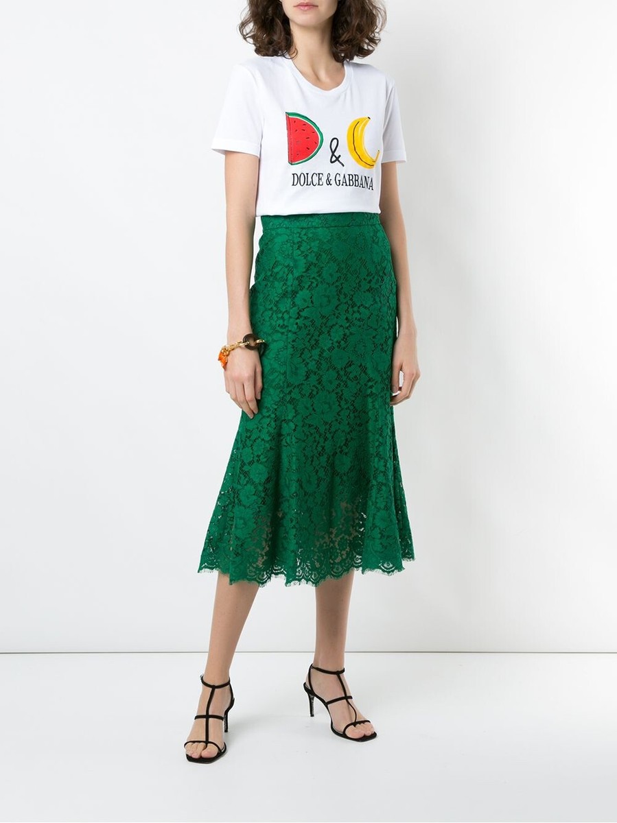 DOLCE & GABBANA　フルーツ柄Tシャツ DOLCE & GABBANA D&G Fruit Printed White Cotton-Jersey T