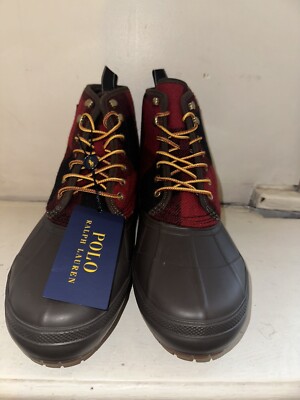 Polo Ralph Lauren CLAUS Buffalo Plaid Sherpa Lined Boots Men's 11 Lumber Jack !!