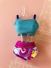 Barbie Doll Vintage 1990 s Blue Pink Abstract Pattern Bathing Beach Swim Suit