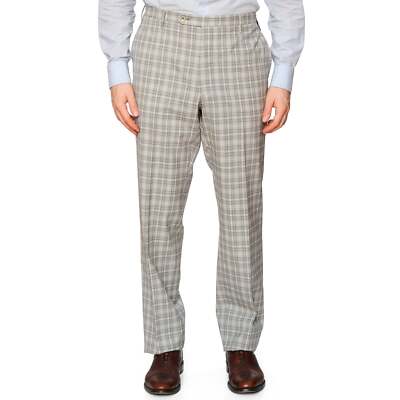 ROTA for VANNUCCI Handmade Gray Plaid Wool Dress Pants NEW