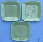 THREE Anchor Hocking Fire-King Charm Jadeite Luncheon Plates