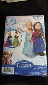 Simplicity S0747 (1217) American Girl 18” doll 4 Frozen Outfits Sewing Pattern