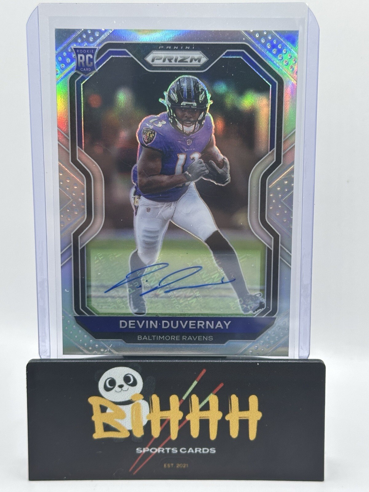 2020 Panini Prizm Devin Duvernay Silver Prizm Rookie Auto #380 Ravens RC