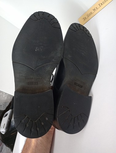 Bruno Magli Split Toe Oxford Black Leather Shoes 9.5 W Italy - Picture 7 of 9