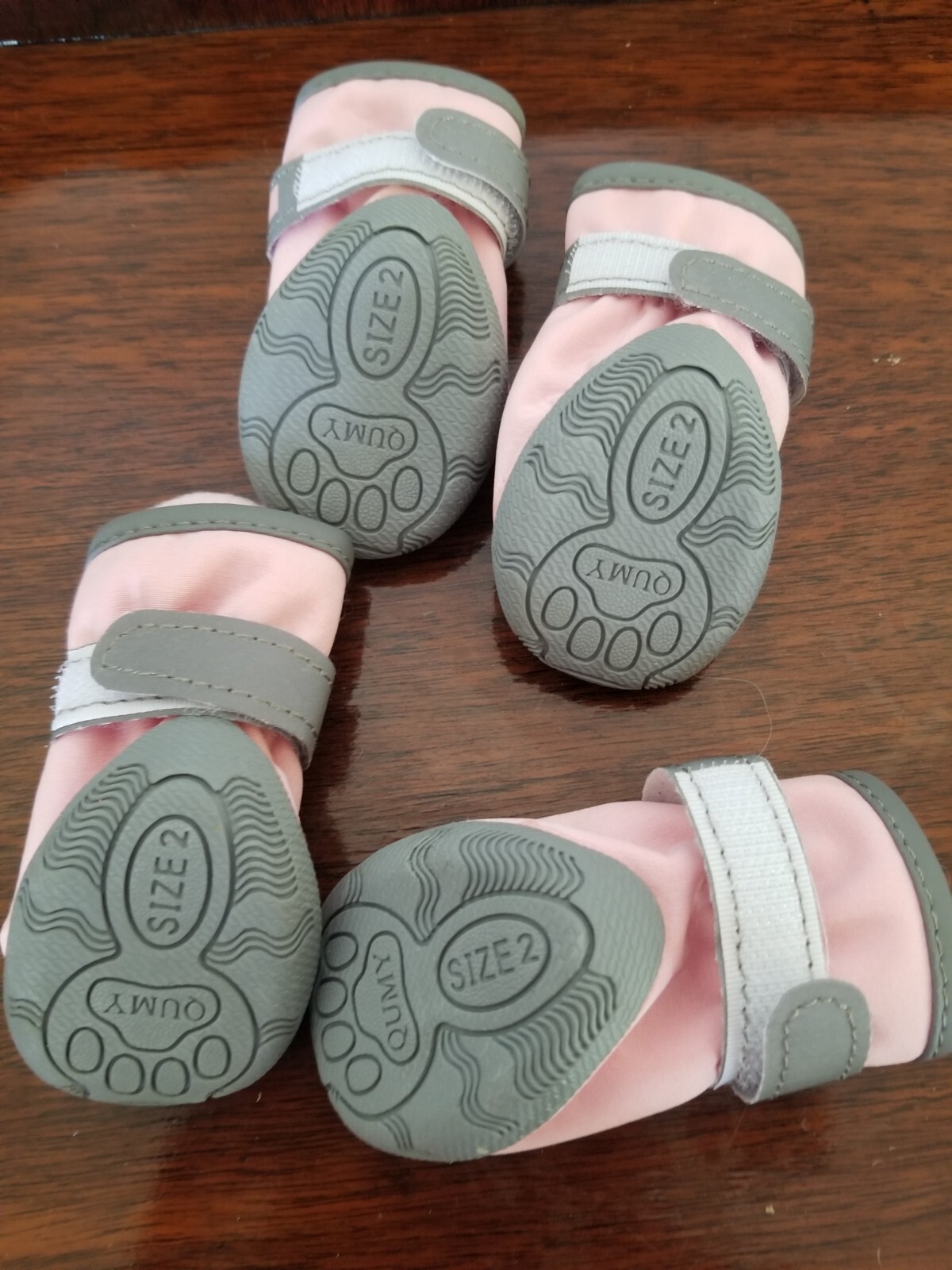 Qumy Pets Pink Dog Shoe Boots Size 2 AntiSlip Sole New 2" Wide & Size