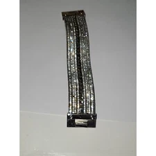 A Sparkly Wrap Cuff Bracelet Rhinestone Glam Boho Elegant Leather As-Is 