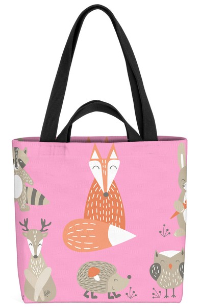 Tiere Wald Kinder Tasche Wald Tiere Kinder Fuchs Rentier Hirsch Hase Eule Igel-image