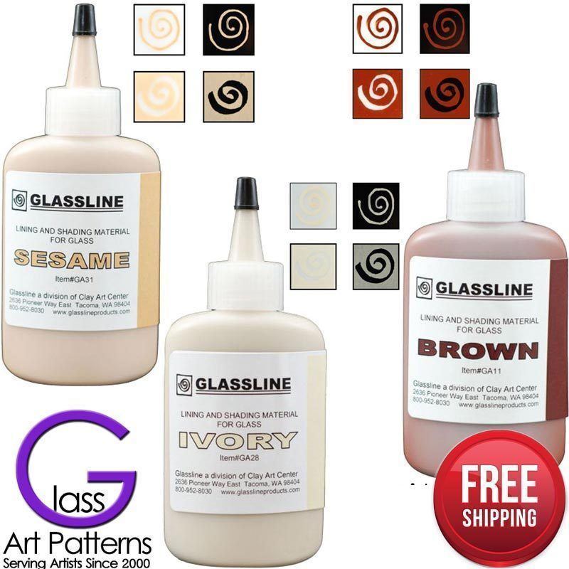 Glassline Pens Glass Paint 2 OZ Bottles Fusing Supplies 28 Colors Fused Glass