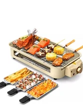 Pukomc Electric Indoor Grill,2 in 1 Indoor Grill Non-stick 1500W New