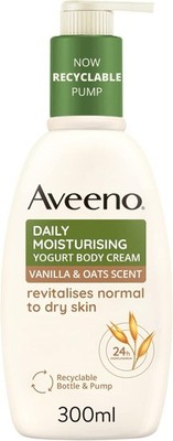 Aveeno Daily Moisturising Yogurt Body Cream, Vanille & Hafer Duft - 300ml Pump