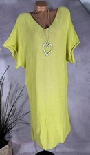 Strick Tunika Loose Fit  Italy Kleid Long Pullover Lime 38 - 44