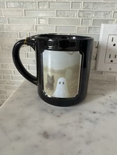 Ghost And Black Cat Halloween Mug 16 Oz New
